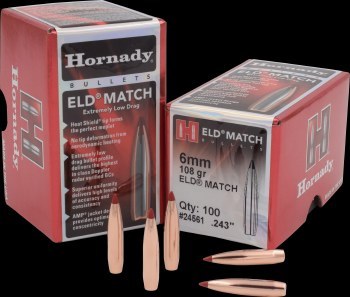 6mm 108gr ELDM Hornady #24561 100/bx - ReloadingEverything