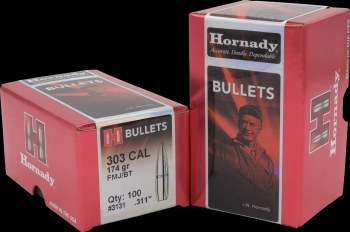 .303 Caliber 174gr FMJ BT Hornady #3131 100/bx - Reloading Everything