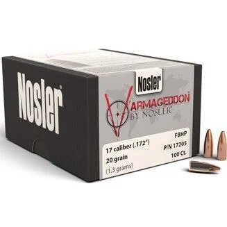 .17 Caliber 20gr VGDN Nosler #17205 100/bx