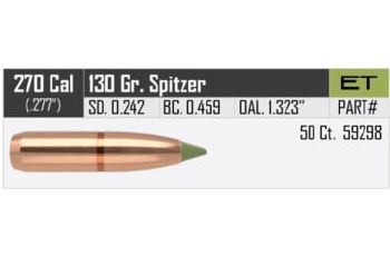 .270cal 130gr ET Nosler #59298 50/bx