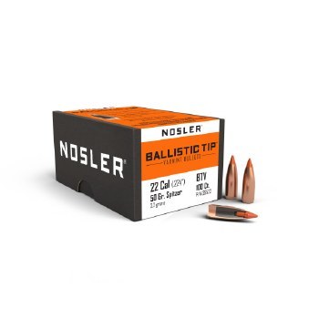 .22 Caliber 50gr Spitzer Nosler #39522 100/bx