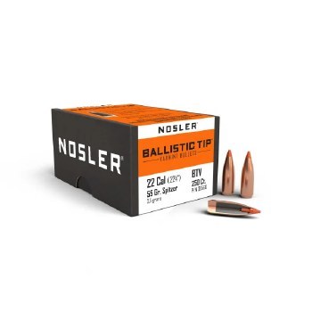 .22 Caliber 55gr Spitzer Nosler #39560 250/bx