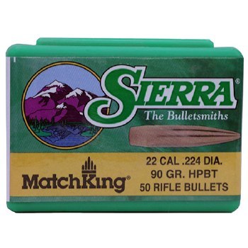 .22 Caliber 90gr HPBT Sierra #1490 50/bx