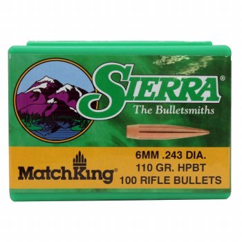 6mm 110gr HPBT Sierra #1575 100/bx