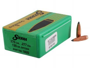 .270 Caliber 130gr SPT Sierra #1830 100/bx