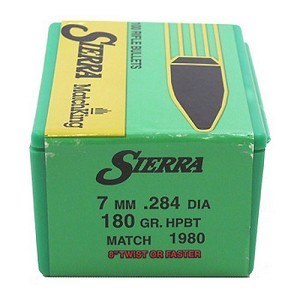7mm 180gr HPBT Sierra #1980 100/bx