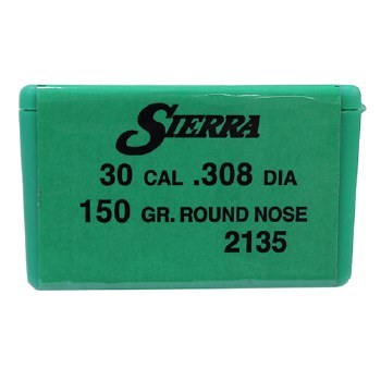 .30 Caliber 150gr RN Sierra #2135 100/bx