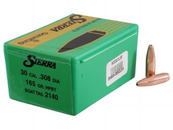 .30 Caliber 165gr HPBT Sierra #2140 100/bx