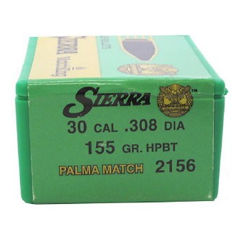 .30 Caliber 155gr HPBT Sierra #2156 100/bx