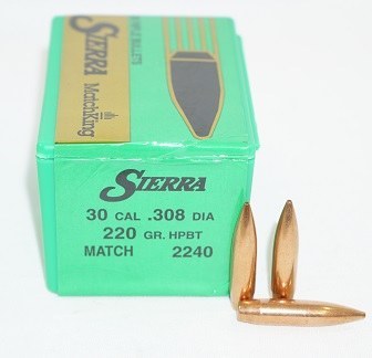 .30 Caliber 220gr HPBT Sierra #2240 100/bx