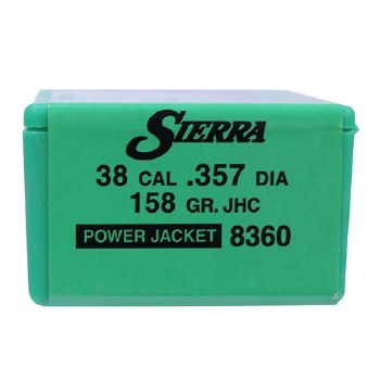 Sierra #8360 38cal 158gr JHC 100/bx