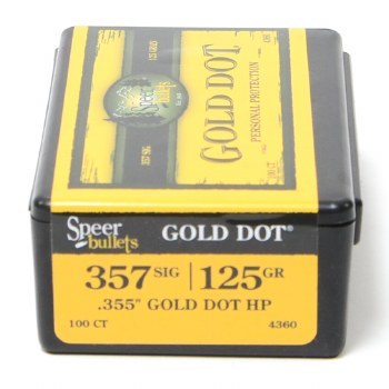 .357 Caliber SIG 125gr GDHP Speer #4360 100/bx