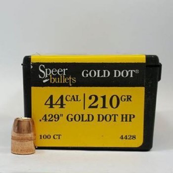 .44 Caliber 210gr GDHP Speer #4428 100/bx