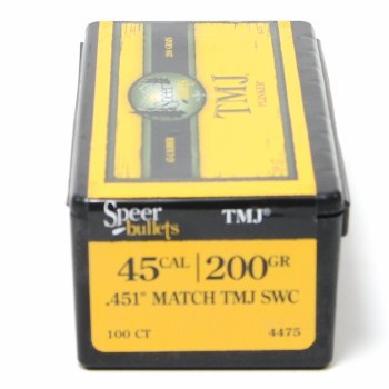 .45 Caliber 200gr TMJ SW Speer #4475 100/bx