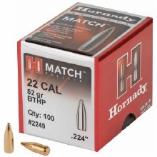 .22 Caliber 52gr BTHP Hornady #2249 100/bx