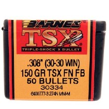 Barnes #30334 .30 Caliber 150gr TSX FN 50/bx