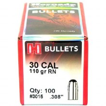 .30 Caliber 110gr RN Hornady #3015 100/bx