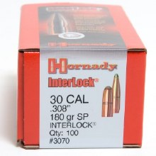 .30 Caliber 180gr SP Hornady #3070 100/bx