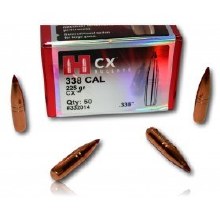 .338 Caliber 225gr CX Hornady #332014 50/bx