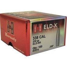 .338 Caliber 230gr ELD-X Hornady #33210 100/bx