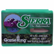 .30 Caliber 200gr SBT Sierrra #2165 100/bx