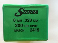 8mm 200gr HPBT Sierra #2415 100/bx