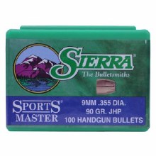 Sierra #8100 9mm 90gr JHP 100/bx