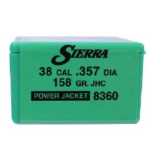 Sierra #8360 38cal 158gr JHC 100/bx