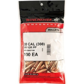 .30 Caliber 180gr PP Winchester Bullets 100/bx