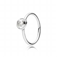 Pandora Ring April Droplet with Flower