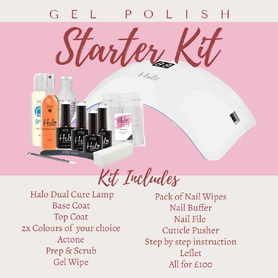 halo gel polish starter kit with lamp