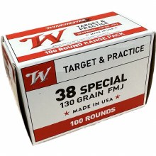 WINCHESTER 38 SPECIAL 130G FMJ 100 CT