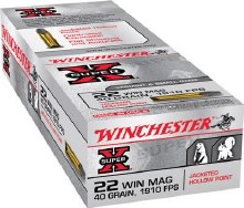 WINCHESTER SUPER-X 22 WIN MAG 40G JHP 1910FPS 250 COUNT