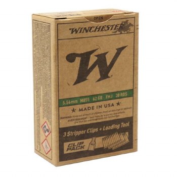 WINCHESTER CLIP PACK 5.56 62G M855 GREEN TIP 30 COUNT
