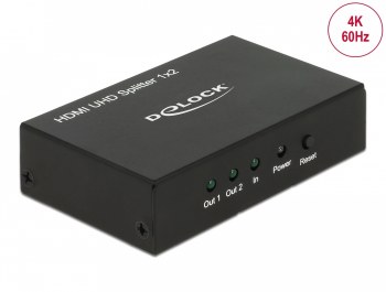 Delock HDMI UHD Splitter 1 x HDMI in > 2 x HDMI out 4K
