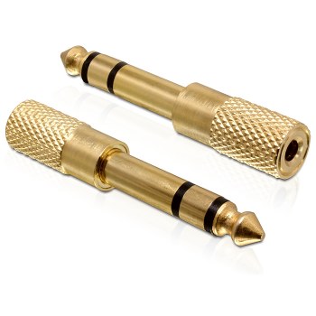 Delock Adapter Stereo plug 6.35 mm > Stereo jack 3.5 mm 3 pin metal