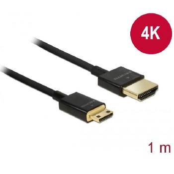 Delock HDMI-A Male to HDMI Mini-C Male 3D 4K 1m Slim Premium