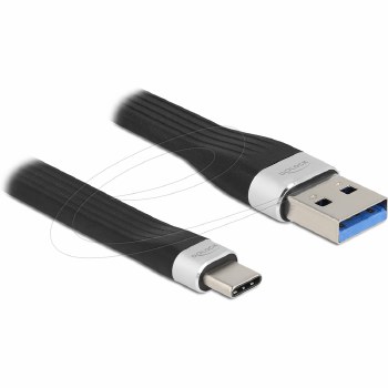 Delock USB 3.2 Gen 1 FPC Flat Ribbon Cable USB Type-A to USB Type-C™ 13.5 cm PD 3 A