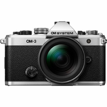 OM System OM-3 Silver Camera with ED 12-45mm F4 PRO M.Zuiko Lens