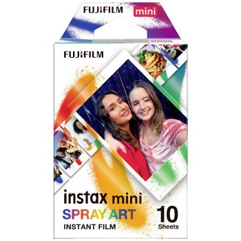 Fujifilm Instax Mini Colour Film with Spray Art Border (10 Sheets)