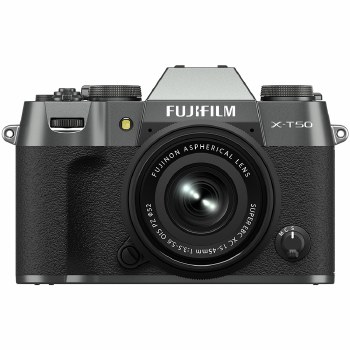 Fujifilm X-T50 Charcoal Silver Camera with XC 15-45mm OIS PZ Lens