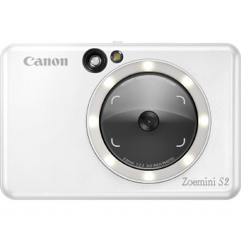 Canon Zoemini S2 Pearl White Instant Digital Camera with built-in Photo Printer