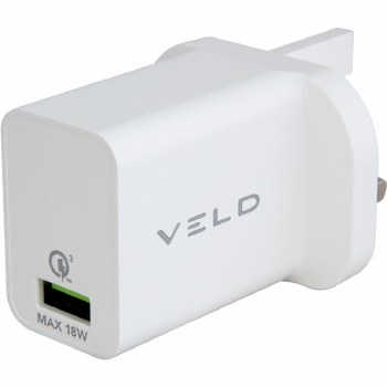 VELD 18w Fast Charge USB  Mains Adapter