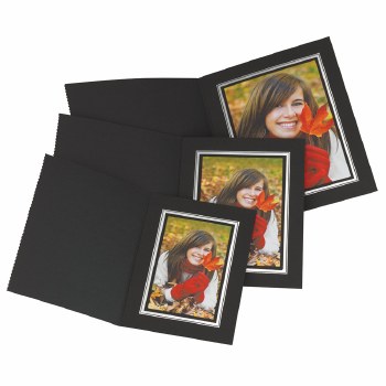 Kenro 5x7" / 13x18cm Black Portrait Photo Folders