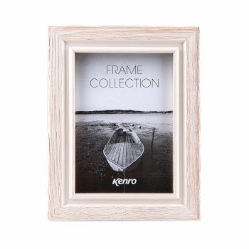 Kenro Emilia Distressed Series 6x4" / 10x15cm White Photo Frame