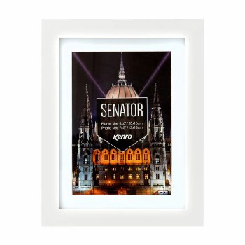 Kenro Senator Series Photo Frame (White) (Photo Size With Mount 6x4" / 10x15cm) (Frame Size 7x5" / 13x18cm)