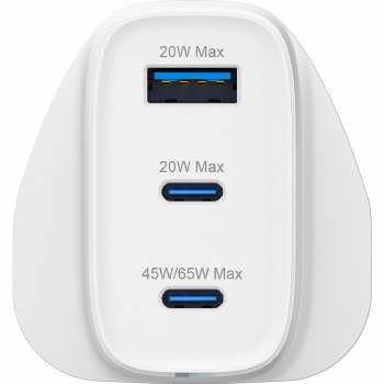 Groov-e GV-MA109  65W Triple USB-A & USB-C GaN Charger with Power Delivery (PD)