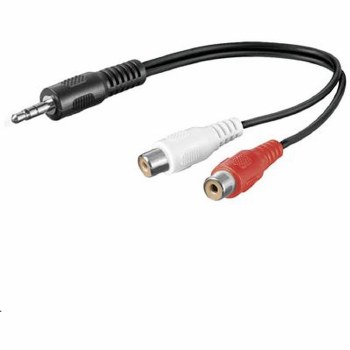 MicroConnect Audio adapter Cable; 3.5 mm Stereo male to 2x RCA female, 0.2m