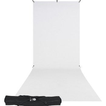 Westcott X-Drop Wrinkle-Resistant Backdrop Kit with Stand (1.5 x 3.7m) [5' X 12'] - High-Key White