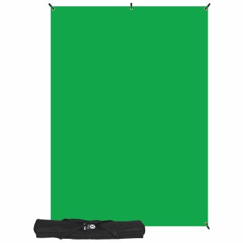 Westcott X-Drop Wrinkle-Resistant Backdrop Kit with Stand (1.5 x 2.1m) [5' x 7'] - Chroma-Key Green Screen